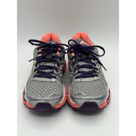 Asics GEL-Evate 2 Women Grey Silver Orange Purple Running Shoe T4A7N Size 6.5 - Picture 2 of 12